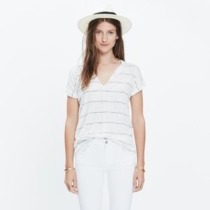Madewell Slub V-Neck Striped T